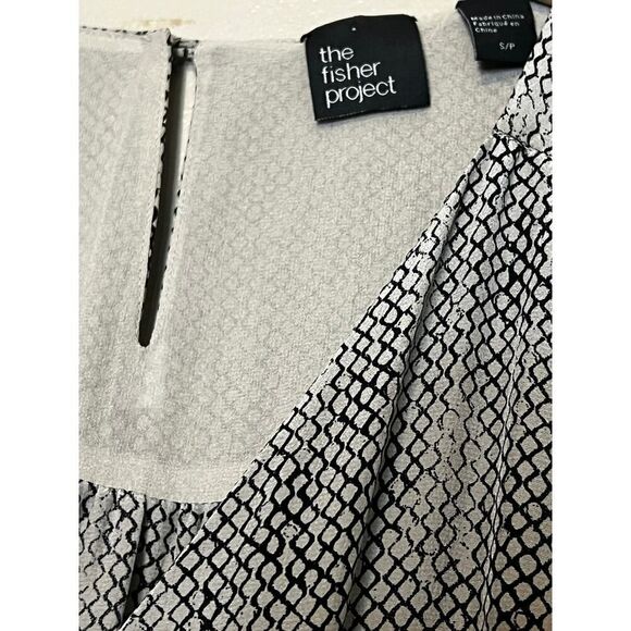 Eileen Fisher The Fisher Project Jumpsuit XS Chain Print Sleeveless Silk - Picture 4 of 6